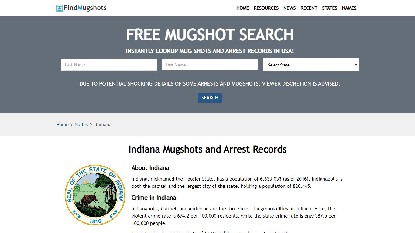 Find Indiana Mugshots - Find Mugshots